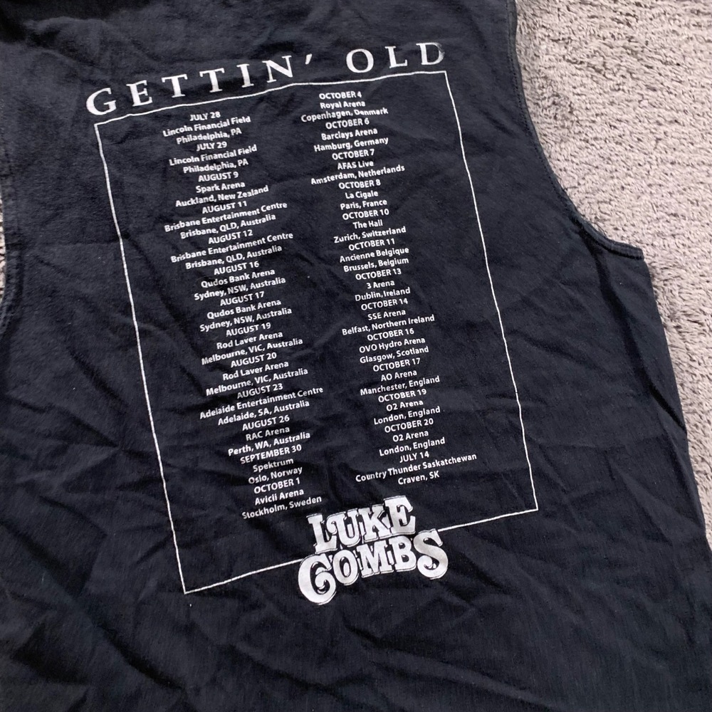 Luke Combs World Tour 2023 Muscle Tank Top Mens Medium Black Going Going Gone - Picture 4 of 7